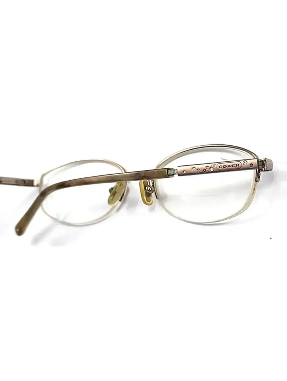 Coach 118 Faye Small Gold Oval Half Rim Eyeglasses Frame 51-18 135